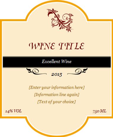 Free Custom Wine Labels Templates