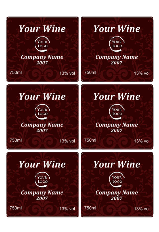 Free Custom Wine Labels Templates